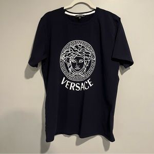 Versace Medusa Coin Logo T-Shirt - Blue - XL